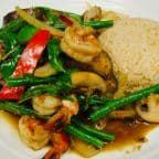 Best C18. Shrimp Eggplant Basil in Belmont, MA